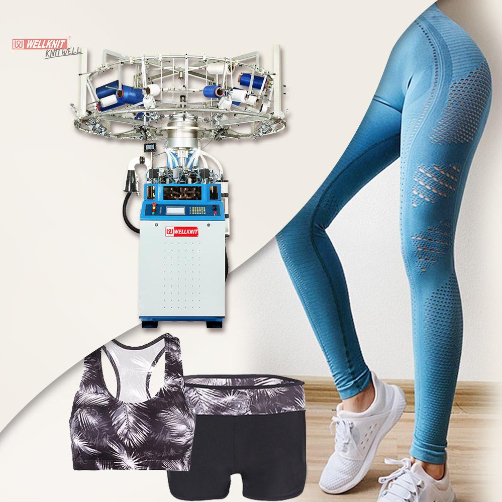 Running Tights Jumpsuit Yoga WELLKNIT High Speed Seamless Underwear Knitting Machine