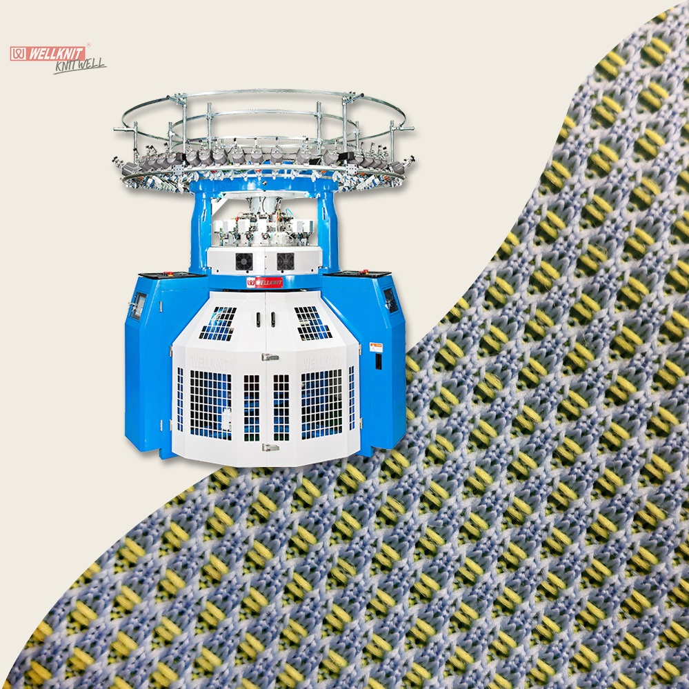 WELLKNIT SXWT2016 20 inch Double Computerized Transfer Jacquard Circular Knitting Machine for 3D Fabric