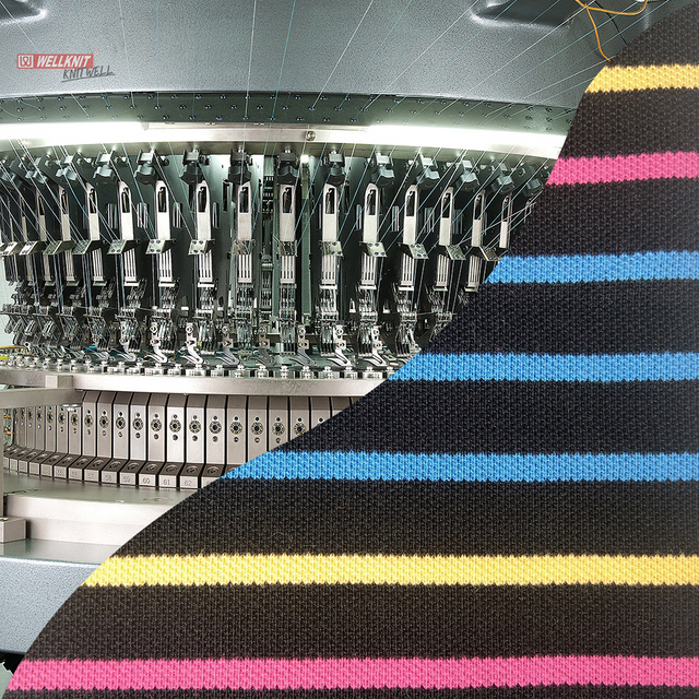 WELLKNIT LAT 26-38 inch Single Auto Striper Circular Knitting Machine For Stripe Fabric