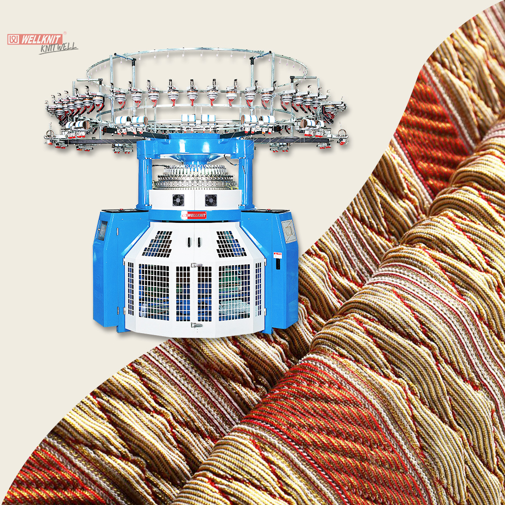 WELLKNIT SXWT 3+3 30-38 inch Double Computerized Three Function Way Fully Jacquard Circular Knitting Machine For 3D Fabric